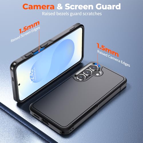 zapica Designed for Samsung Galaxy S25 Case & Galaxy S24 Case, Black | Military Grade Drop Protection, Dual Layer Structure Design, Heavy Duty Shockproof Non-Slip Phone Cover - color: Black, size: Samsung Galaxy S24/S25 6.2''