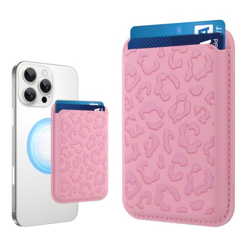 Compatible with MagSafe Wallet, Cute Cheetah Print Pattern, Pink - color: Pink Cheetah Print