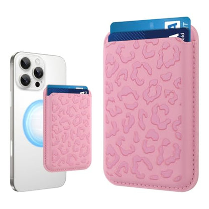 Compatible with MagSafe Wallet, Cute Cheetah Print Pattern, Pink - color: Pink Cheetah Print