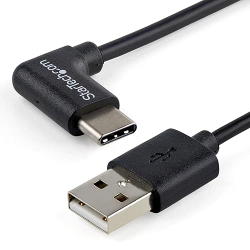 StarTech 3.3ft/1m USB-A to USB-C Right-Angle Charging Cable, 3A (USB2AC1MR) - size: 3 ft / 1m, style: USB 2.0 - C to A