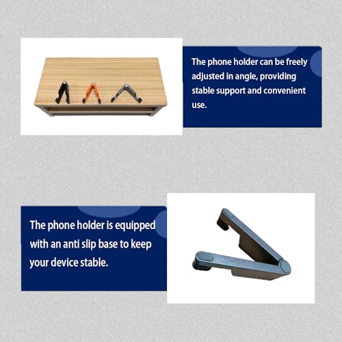 JZD Cell Phone Stand for Desk - Adjustable Angle Foldable & Portable Holder with Stable Base for All Smartphones ﻿ - color: Black
