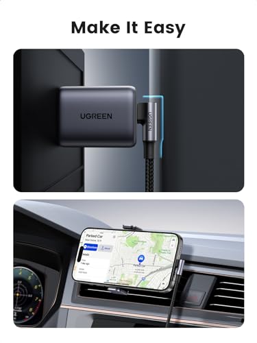 UGREEN 100W Right Angle USB C Cable, Fast Charging Cable, 3.3ft - size: 3.3 ft