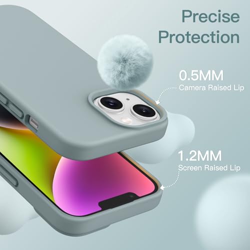 JETech Silicone Case for iPhone 14, Succulent | Silky Soft Touch, Shockproof Protection, Scratch Resistant, Microfiber Lining - color: Succulent, size: iPhone 14