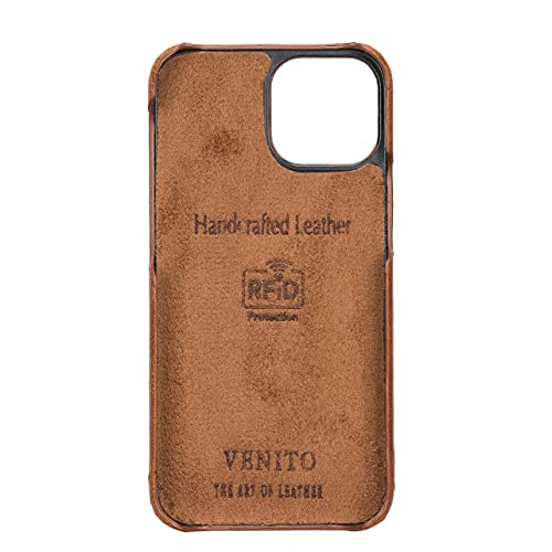Venito Florence Leather Wallet Phone Case Compatible with iPhone 13 Mini (5.4 inch) - Extra Secure with RFID Blocking - Detachable Phone Wallet (Antique Brown) - color: Antique Brown, size: iPhone 13 Mini