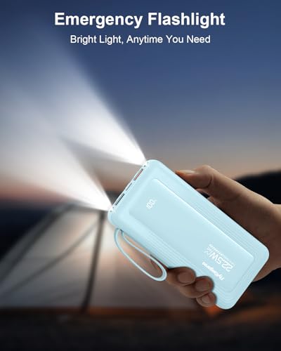 Portable Charger 10000mAh 22.5W Power Bank - color: Sky Blue, size: 10000Mah