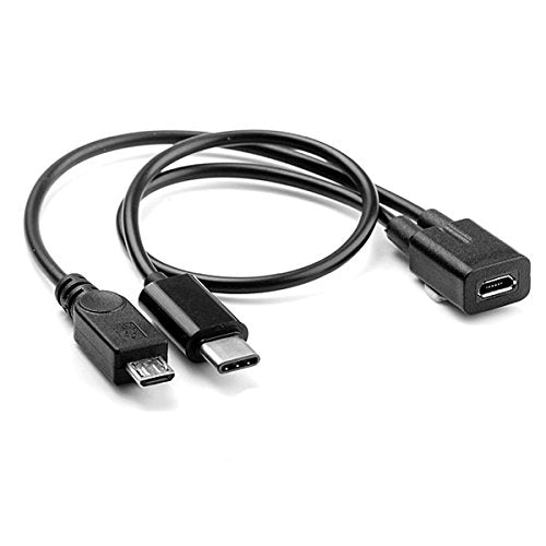 chenyang Micro USB Y Splitter Cable,Micro USB 1 to 2 USB C/Micro USB Charging Extension Cable Supports Charging Two Devices at The Same Time - style: Micro USB to USB C ＆ Micro USB