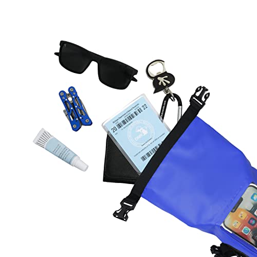geckobrands Waterproof Phone Tote with 2L Dry Bag and Adjustable Strap – Protect Your Phone and Valuables While on The Go Royal Blue - color: Royal Blue