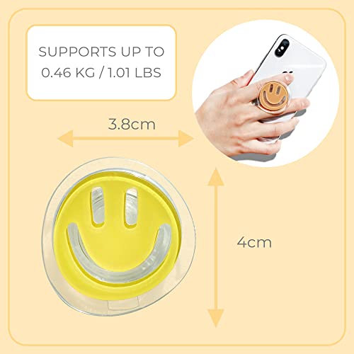 GRIPONG Smiley Face Phone Grip - Fun and Expandable Accessory for Enhanced Smartphone Stability - Smiley Design, Strong Adhesion, Versatile Use (Mint Smiley PG) - color: Mint Smiley PG