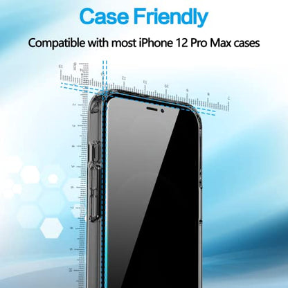 2 Pack Privacy Screen iPhone 12 Pro Max Tempered Glass Privacy Screen Protector for iPhone 12 Pro Max, Anti-Spy, Shatterproof, Full Edge Coverage, Bubble Free, Touch Sensitive, Easy Installation - size: iPhone 12 Pro Max -6.7Inch