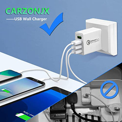 USB Charger 40W Quick Charge 3.0, 5V/3.1A 4 Port Fast Charging Block - color: (4*USB)Wihte