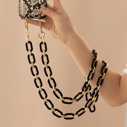 Phone Crossbody Chain Cell Phone Lanyard,Acrylic Shouder Strap Universal Cellphone Chain Strap with Tether Patches Compatible with Most Phones Bag Purse (T) - color: I