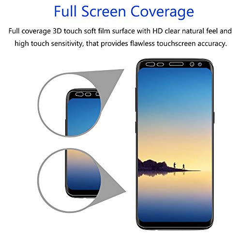 Galaxy Note 8 Privacy Screen Protector, Self Healing Full Adhesive Coverage Flexible Film [2-Pack], Case Friendly Easy Install 3D Curve Edge Fit Soft Film for Samsung Galaxy Note 8, Black - size: 6.3 Inchs Galaxy Note 8
