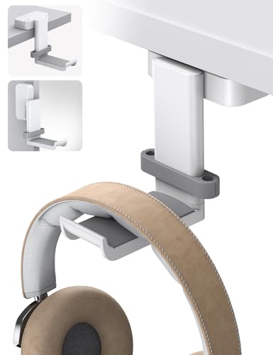 Lamicall Headphone Stand Adhesive Rotatable Headset Earphone Hanger Hook - color: White