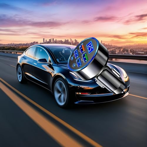 Upgraded 6-in-1 Magnetic Car Wireless Charger Mount, QC3.1+USB-C PD Fast Charge, Dual USB Ports Car Adapter with LED Display, Portable Birthday Gift for 11 Occasions (No Battery)