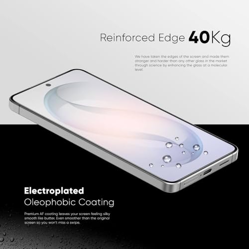 FLOLAB NanoArmour ONETIME PRO for Samsung Galaxy S26 Screen Protector Anti Reflective Tempered Glass, Edge to Edge, Fingerprint ID Compatible, Dust Free, Easy to Install - size: S26