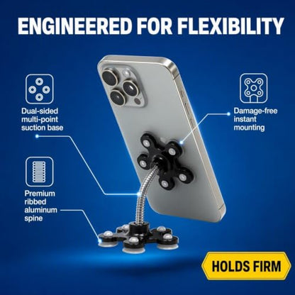 Hitt Brands Flexible Gooseneck Phone Holder – Adjustable Clamp Mount for Desk, Bed, or Wheelchair | Universal Clip-On Cell Phone Stand for Video Recording, Streaming & Hands-Free Use