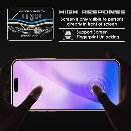 2 Pack for iPhone 17 Pro Max Privacy Screen Protector, Anti Spy Tempered Glass Film, Anti-Spy Protection for iPhone 17 Pro Max Screen Protector - size: iPhone 17 Pro Max