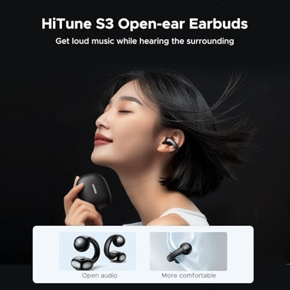 UGREEN HiTune S3 Open Ear Earbuds, Bluetooth 5.4, Clip on Earbuds, Black - color: Black