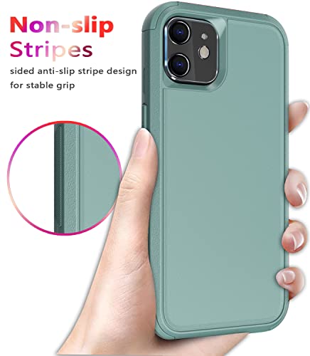 Diverbox for iPhone 11 Case [Shockproof] [Dropproof] [Tempered Glass Screen Protector],Heavy Duty Protection Phone Case Cover for Apple iPhone 11 (Pine Green-3in1) - color: Pine Green-3in1