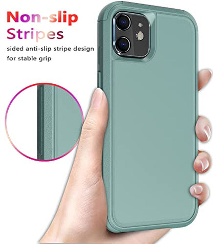Diverbox for iPhone 11 Case [Shockproof] [Dropproof] [Tempered Glass Screen Protector],Heavy Duty Protection Phone Case Cover for Apple iPhone 11 (Pine Green-3in1) - color: Pine Green-3in1