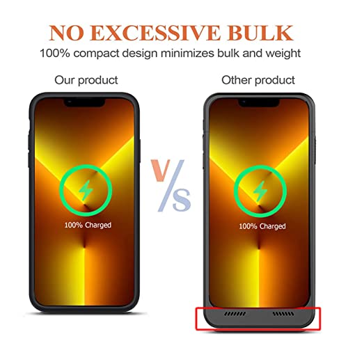Battery Case for iPhone 13 Pro, Upgraded Real 10000mAh Portable Protective Charging Case with Wireless Charging Compatible with iPhone 13 Pro (6.1 inch) Battery Pack Charger Case with Carplay (Black) - size: iPhone 13 Pro