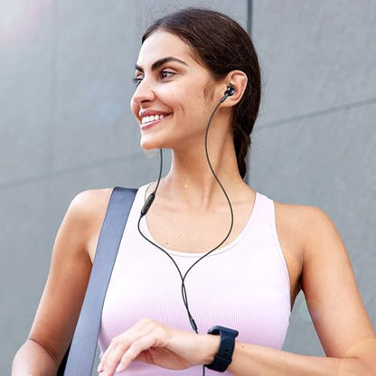 APETOO 3.5mm Wired Earbuds Sport in-Ear Headphones Mute Mic Stereo Bass - color: Black-Blue