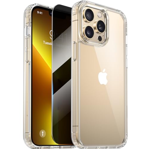Diaclara Designed for iPhone 13 Pro Case, [with Privacy Screen Protector] [Anti Spy] [Military Grade Drop Protection] Heavy Duty Full-Body Shockproof Phone Case, Clear - color: Clear, size: iPhone 13 Pro 6.1"