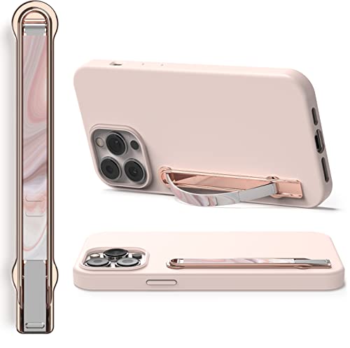 SleekStrip SleekGrip-Premium Ultra Thin Phone Grip Stand,Slim Metal Finger Loop Ring Hand Holder Strap Cell Phone Grips for iPhone 16 Pro Max,17,Android,Case Back - Rose Gold x Pastel Marble - color: Rose Gold x Pastel Marble