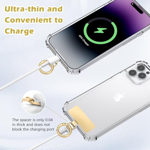 MoKo 2pcs Phone Tether Tab, Stainless Steel Cell Phone Lanyard Pads - color: Gold