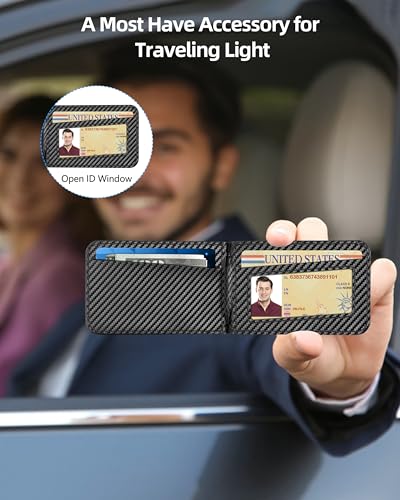 for MagSafe Wallet with Adjustable Stand, 9 Card Holder, Open ID Window - color: Woven black pattern