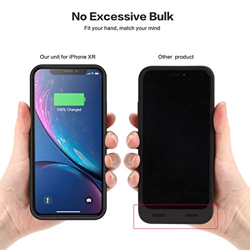 Battery Case for iPhone XR, 6800mAh Portable Charging Case for iPhone XR Rechargeable Backup External Battery Pack Extended Battery Protective Charger Case(6.1inch)-Black