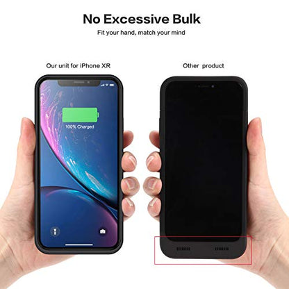 Battery Case for iPhone XR, 6800mAh Portable Charging Case for iPhone XR Rechargeable Backup External Battery Pack Extended Battery Protective Charger Case(6.1inch)-Black