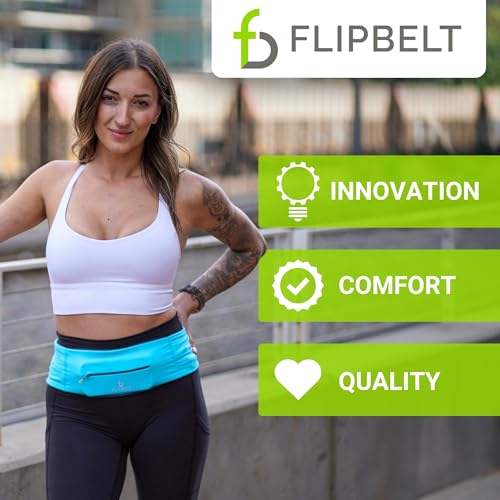 FlipBelt Zipper Running Belt, Waist Pack for Fitness and Running, US Company - color: Black, size: Small