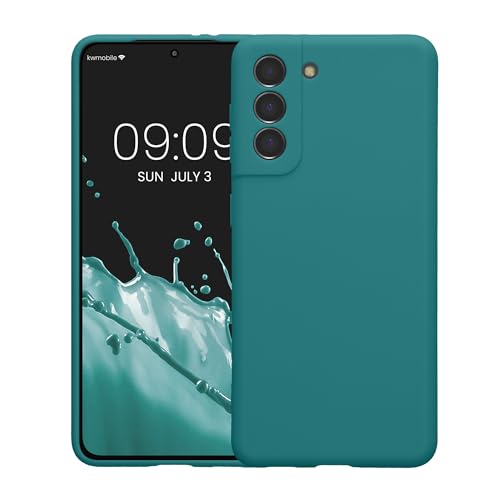 kwmobile Case Compatible with Samsung Galaxy S21 Case - Protective Slim TPU Phone Cover - Soft Matte Finish - Teal Matte - color: teal matte, size: Galaxy S21