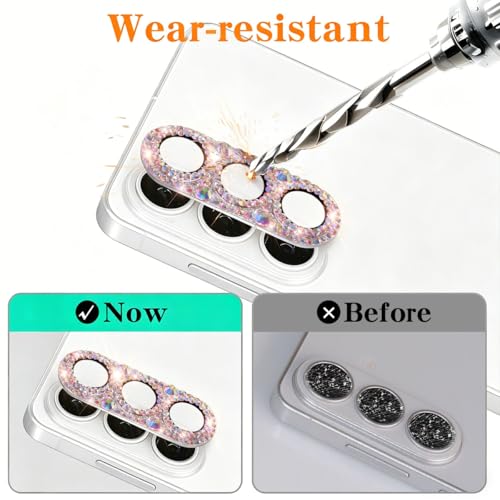 Bling Diamond Camera Lens Protector Compatible with Samsung Galaxy S26 ＆ Galaxy S26 Plus, Metal Glitter Gem Camera Cover，9H Tempered Glass lens full Screen Protector with 3D Rhinestone Sparkle - color: for Galaxy S26 Plus & Galaxy S26