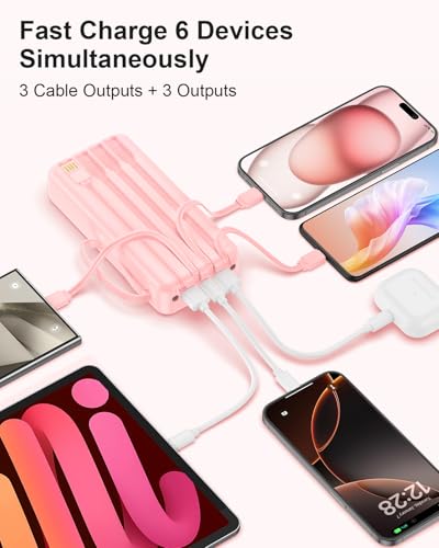 Portable Charger 27000mAh 30W Fast Charging Power Bank - color: Pink, size: 27000Mah