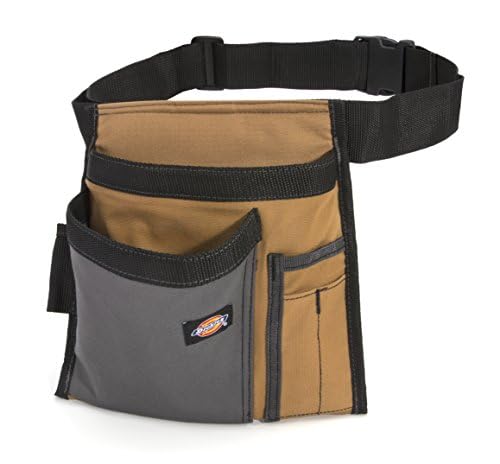 Dickies 5-Pocket Single Side Tool Belt Pouch/Work Apron, Durable Canvas Construction, Adjustable Belt for Custom Fit - color: tan, size: Case of 24