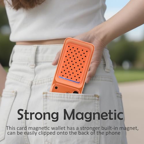 for Magsafe Card Holder | Black Polka Dot Leather Magnetic Wallet - color: Polka Dot B