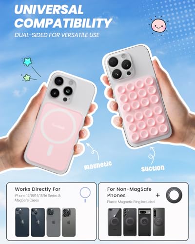 Klearlook Magnetic Suction Phone Mount for MagSafe Case, Light Pink - color: Light Pink