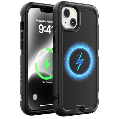 Follaroma Magnetic for iPhone 14 Plus Case, Heavy Duty Cases, Black, 6.7" | Compatible with MagSafe, Heavy Duty Shockproof,Military-Grade Anti-Drop Protective,Dual Layer Magnetic Protection Phone Cover - color: Black, size: iPhone 14 Plus 6.7''