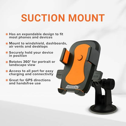 Armor All 3-in-1 Phone Mount for Car, Vent, Dashboard & Windshield Holder
