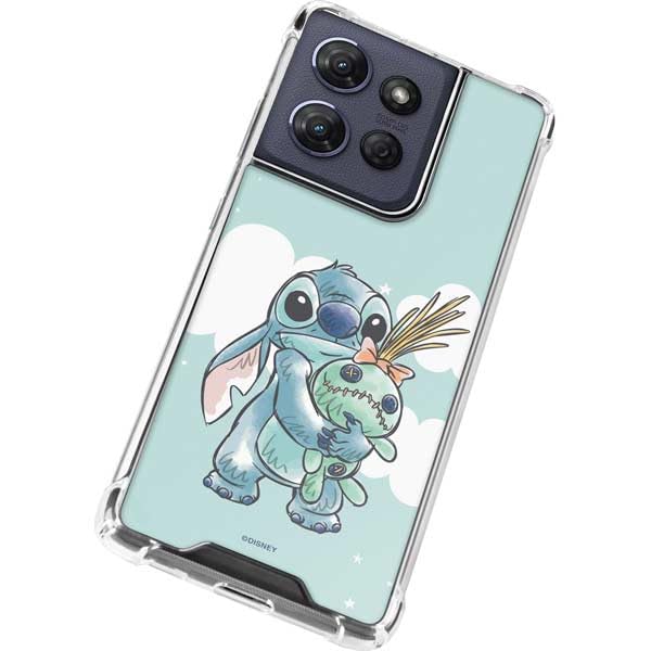 Skinit Clear Phone Case Compatible with Moto G Power 5G (2025) - Officially Licensed Disney Lilo and Stitch Stitch and Scrump Design - color: Blue - STCHDS01