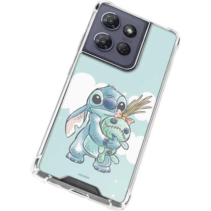 Skinit Clear Phone Case Compatible with Moto G Power 5G (2025) - Officially Licensed Disney Lilo and Stitch Stitch and Scrump Design - color: Blue - STCHDS01