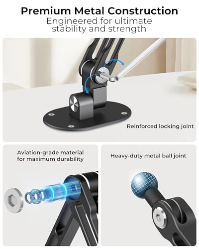 iPad Wall Mount Holder, Heavy Duty Aluminum Tablet Wall Mount, Full Motion - color: Black, size: 4.7"-13" - 2 arm mount