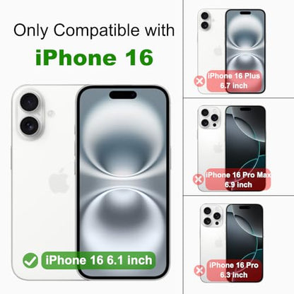 for iPhone 16 Crystal Clear Case with Detachable Adjustable Crossbody Strap, Slim Fit Shockproof Protective Phone Case with Anti-Lost Shoulder Neck Lanyard 6.1" 2024 - size: iPhone 16