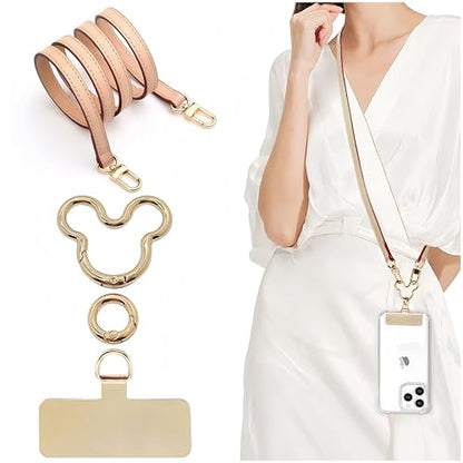 Mouse Ears Crossbody Phone Lanyard - Adjustable Shoulder Neck Strap [Works with All Phones] Hands-Free Cell Phone Strap - Neck Chain Holder for iPhone 16/15/14/13 Pro/S24 Ultra