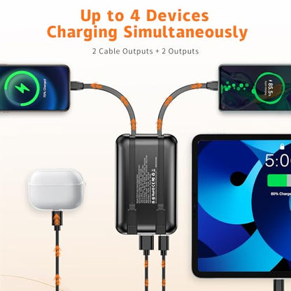 2 Pack 10000mAh 22.5W Fast Charging Power Bank, Black & Black - color: Black&Black