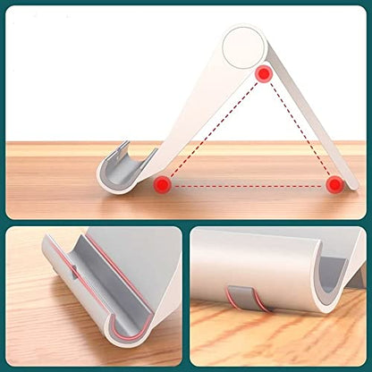 4Pcs Cell Phone Stand Holder for Desk Adjustable Compatible with iPhone 14 13 12 11 8 Pro Max SE XS XR Plus Samsung Galaxy Note20 S20 S10 S9 S8 Cell Phone Holder Foldable (4 Color) - color: 4 Color