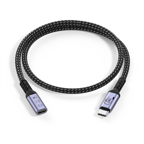 USB C Extension Cable 240W, 1.5FT, 2 Packs, 40Gbps Data, 8K Video - size: 1.5 ft