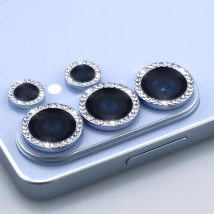 for Samsung Galaxy S26 Ultra Camera Lens Protector, Bling Diamond Metal Ring Tempered Glass Lens Cover, Sparkly Rhinestone Accessories (Sky Blue) - color: Sky Blue
